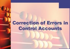 Errors not revealed by control accounts