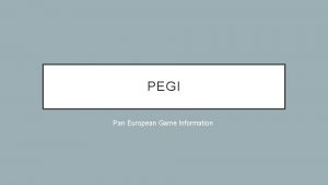 Pan european game information