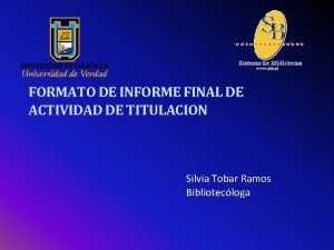 Bibliografía de un informe final