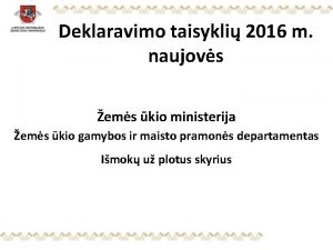 Deklaravimo taisykli 2016 m naujovs ems kio ministerija