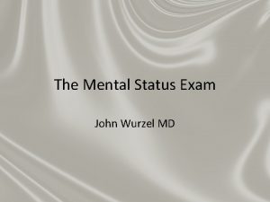 Mental status examination