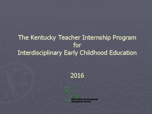 Kentucky teacher internship program