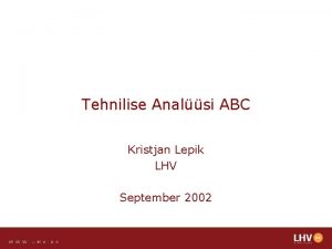 Tehnilise Analsi ABC Kristjan Lepik LHV September 2002