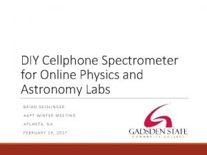 Cell phone spectrometer