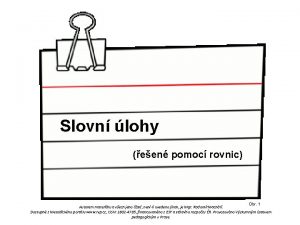 Slovn lohy een pomoc rovnic Obr 1 Autorem