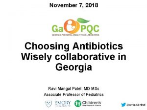 November 7 2018 Choosing Antibiotics Wisely collaborative in