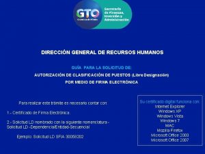 DIRECCIN GENERAL DE RECURSOS HUMANOS GUA PARA LA