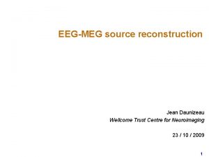 EEGMEG source reconstruction Jean Daunizeau Wellcome Trust Centre