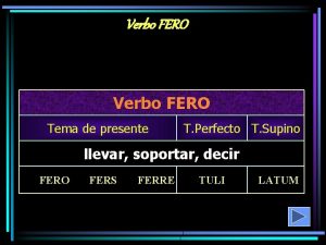 Verbo fero