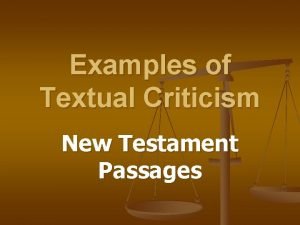 Textual criticism example