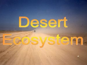Characteristics of desert