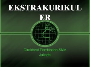 EKSTRAKURIKUL ER Direktorat Pembinaan SMA Jakarta Latar belakang