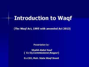 Waqf act