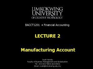 Manufacturing accounting format