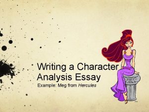 Character analysis essay examples