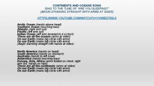 Oceans and continents song