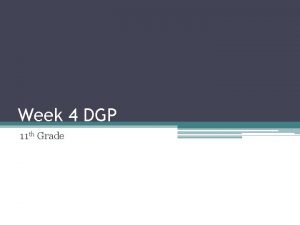 Dgp week 7 answers