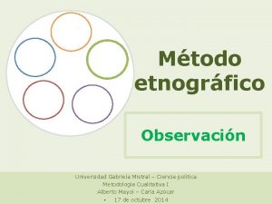 Mtodo etnogrfico Observacin Universidad Gabriela Mistral Ciencia poltica