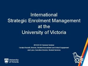 Strategic enrolment management