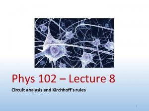 Phys 102 Lecture 8 Circuit analysis and Kirchhoffs