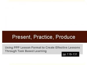 Ppp lesson plan format