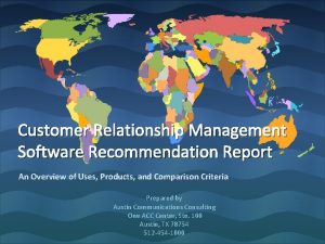 Recommendation for customer relationship management