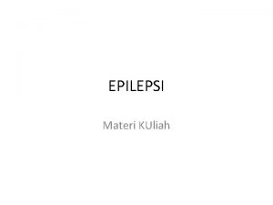 Definisi epilepsi