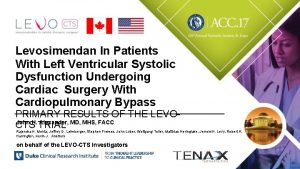 Levosimendan In Patients With Left Ventricular Systolic Dysfunction