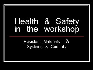 Workshop health and safety poster