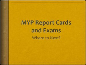 Myp report card