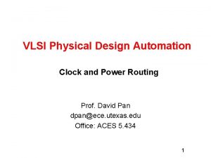 Power routing in vlsi