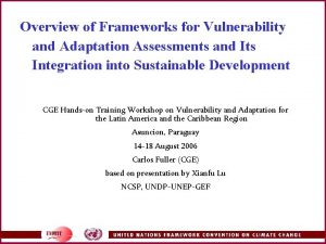 Overview of Frameworks for Vulnerability and Adaptation Assessments