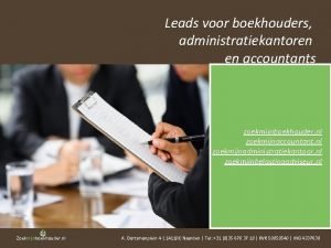 Leads voor boekhouders administratiekantoren en accountants zoekmijnboekhouder nl