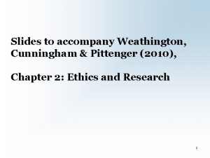 Slides to accompany Weathington Cunningham Pittenger 2010 Chapter