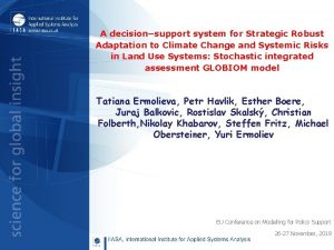 A decisionsupport system for Strategic Robust Adaptation to