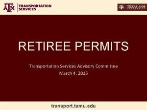 Transportation tamu