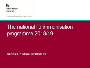 The national flu immunisation programme 201819 Training for