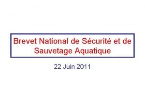 Brevet National de Scurit et de Sauvetage Aquatique
