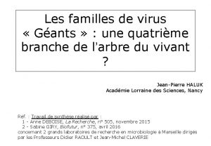 Les familles de virus Gants une quatrime branche