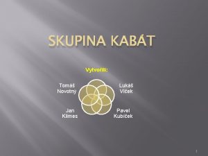 SKUPINA KABT Vytvoili Tom Novotn Jan Klimes Luk