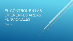 EL CONTROL EN LAS DIFERENTES AREAS FUNCIONALES TEMA