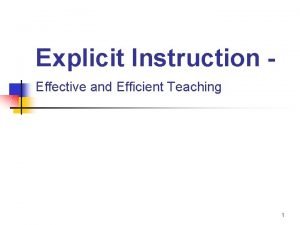 Examples of explicit instruction