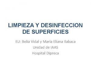 LIMPIEZA Y DESINFECCION DE SUPERFICIES EU Belia Vidal