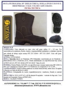 BOTA PETROLERA 10 DIELECTRICA SUELA INYECCION P U