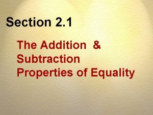 Subtraction properties