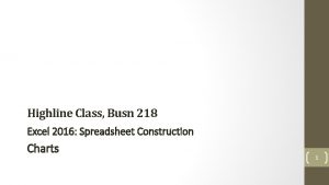 Highline Class Busn 218 Excel 2016 Spreadsheet Construction