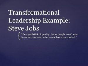 Transformational leadership steve jobs