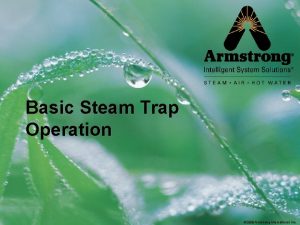 Basic Steam Trap Operation 2008 Armstrong International Inc