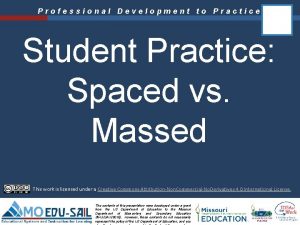 Professional Development to Practice Student Practice Spaced vs