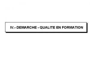 Exemple démarche qualité formation